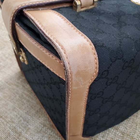 Black Vintage Gucci Train Case Toiletry Makeup Bag - Picture 16 of 16
